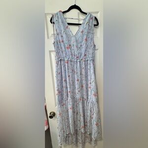 Banana Republic Blue Floral Sleeveless Dress